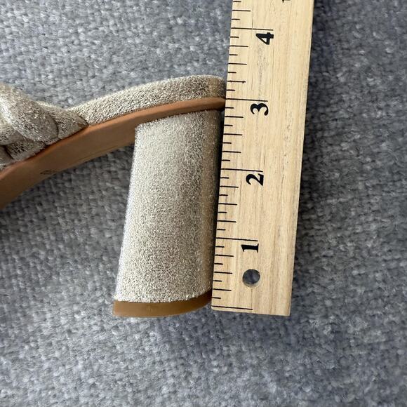 Dolce Vita Shoes Womens Size 7.5 Gold Heels Braided Sandals Block Party Chic - Picture 12 of 12